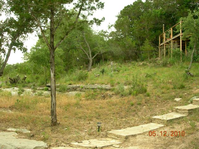 septic installation on steep slope on river